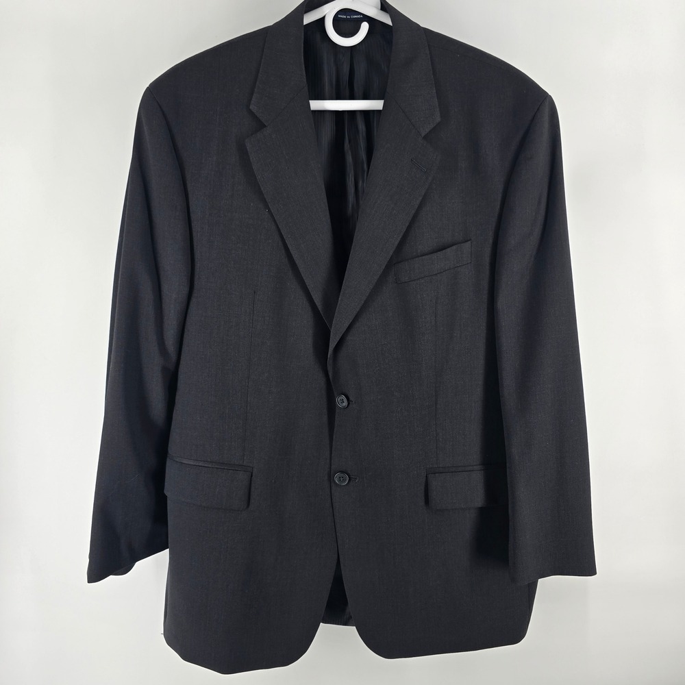 Polo University Ralph Lauren Blazer Mens 44R Charcoal Grey 100% Wool 2-Button